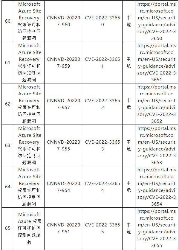 信息安全漏洞月報(bào)（2022年7月）表四一一